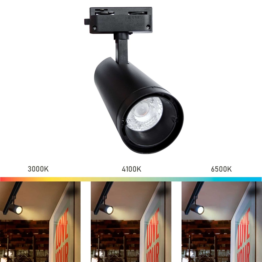 Spot Led Riel 110V Negro