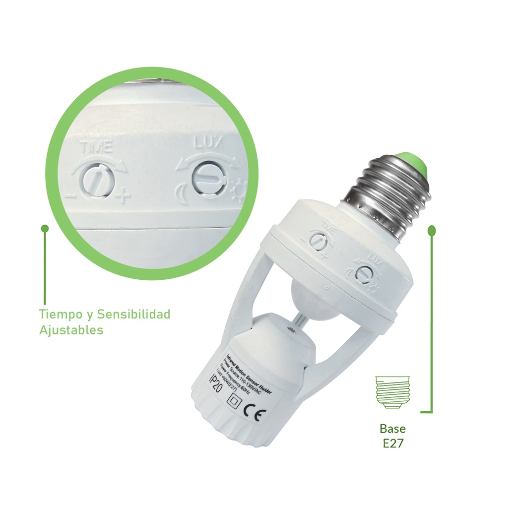Sensor 360° 100/240V 60W Roseta E27