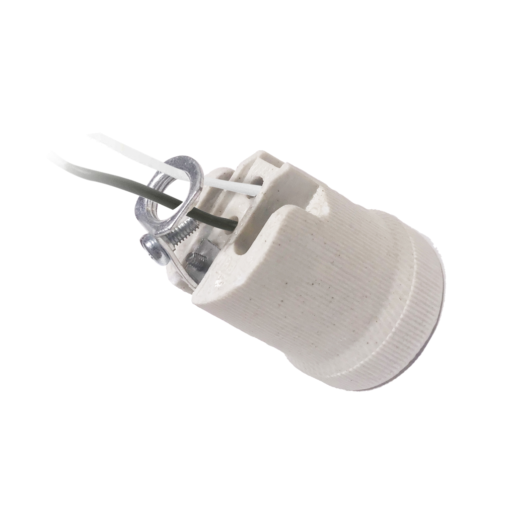 Portalampara Porcelana E27 C/Aro C/Cable