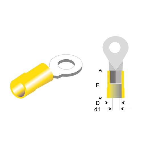 Terminal Aislada Aro Amarillo