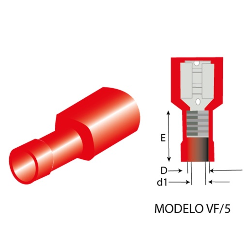 Terminal Aislada Faston Vinilo Rojo