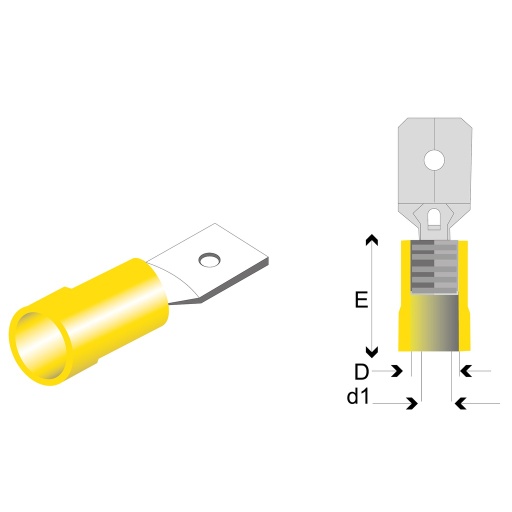 [3020416] Terminal Aislada Faston Macho Amarillo - M5-6.4V