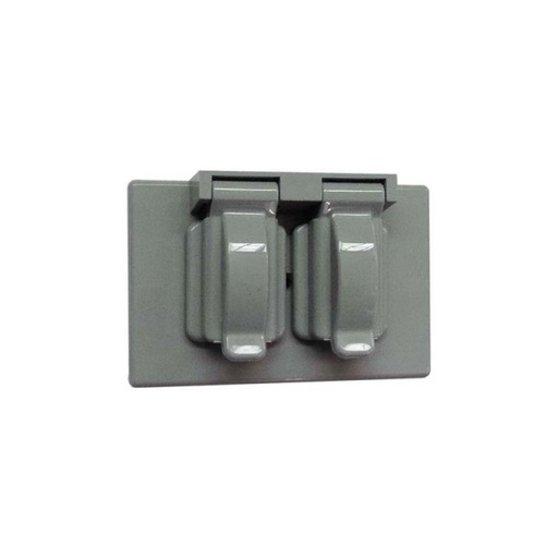 [3010128] Tapa Tomacorriente Baquelita Doble Intemperie Gris