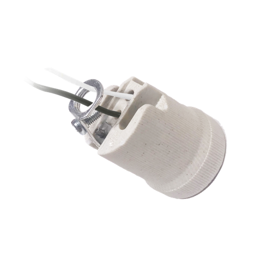 [1190154] Portalampara Porcelana E27 C/Aro C/Cable
