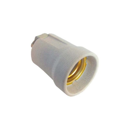 [1190153] Portalampara Porcelana E27 Corrugado Con Lamina